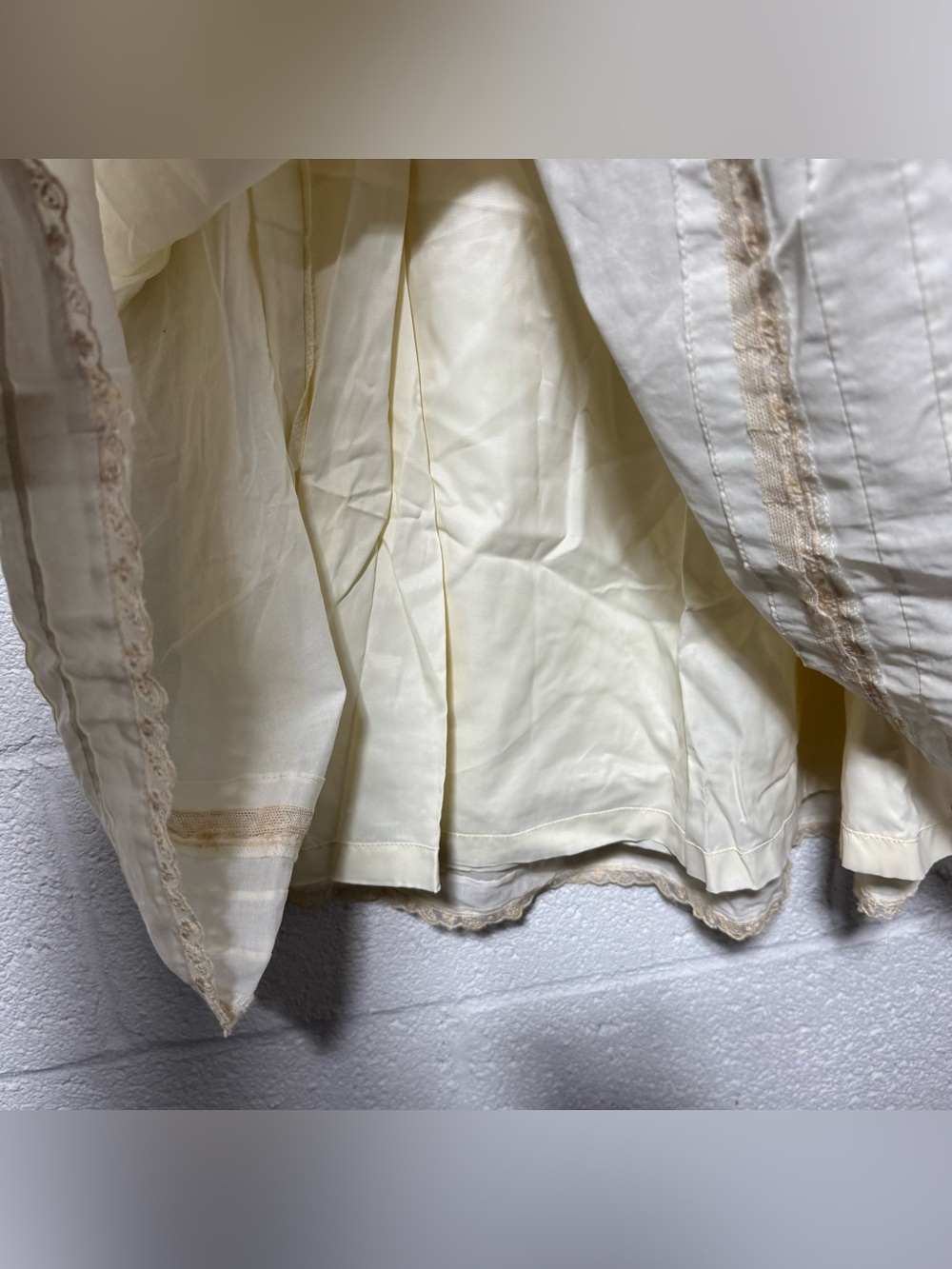 Vtg Paul Alexander Cream Cotton Lace Midi Skirt 8 Prairie Petticoat Cottagecore - Picture 6 of 10